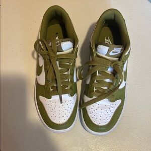 Nike Kids Olive Green and White Sneakers